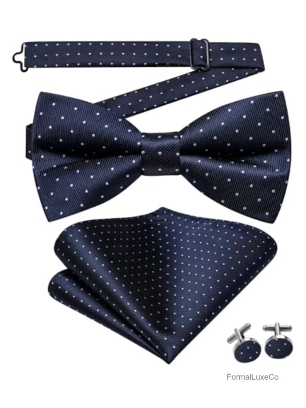 Pre-Tied Paisley Striped Bowtie Set with Pocket Square for Men Wedding Business